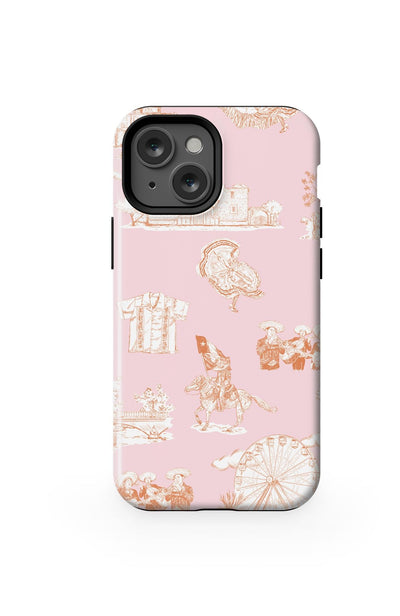 San Antonio Toile iPhone Case Phone Case Pink Orange / iPhone 13 Mini / MagSafe Tough Katie Kime