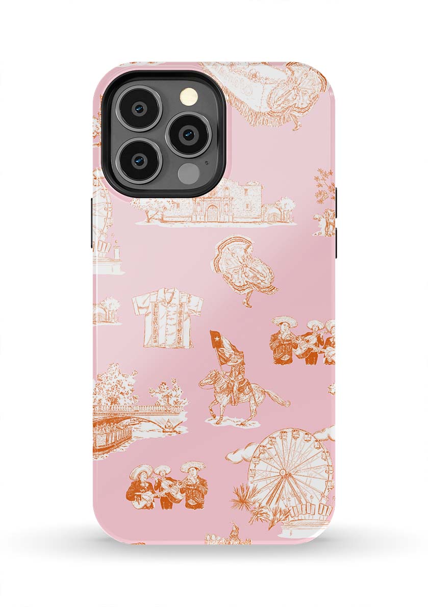 San Antonio Toile iPhone Case Phone Case Pink Orange / iPhone 13 Pro Max / Tough Katie Kime