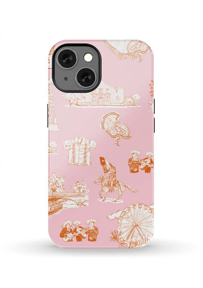 San Antonio Toile iPhone Case Phone Case Pink Orange / iPhone 13 / Tough Katie Kime