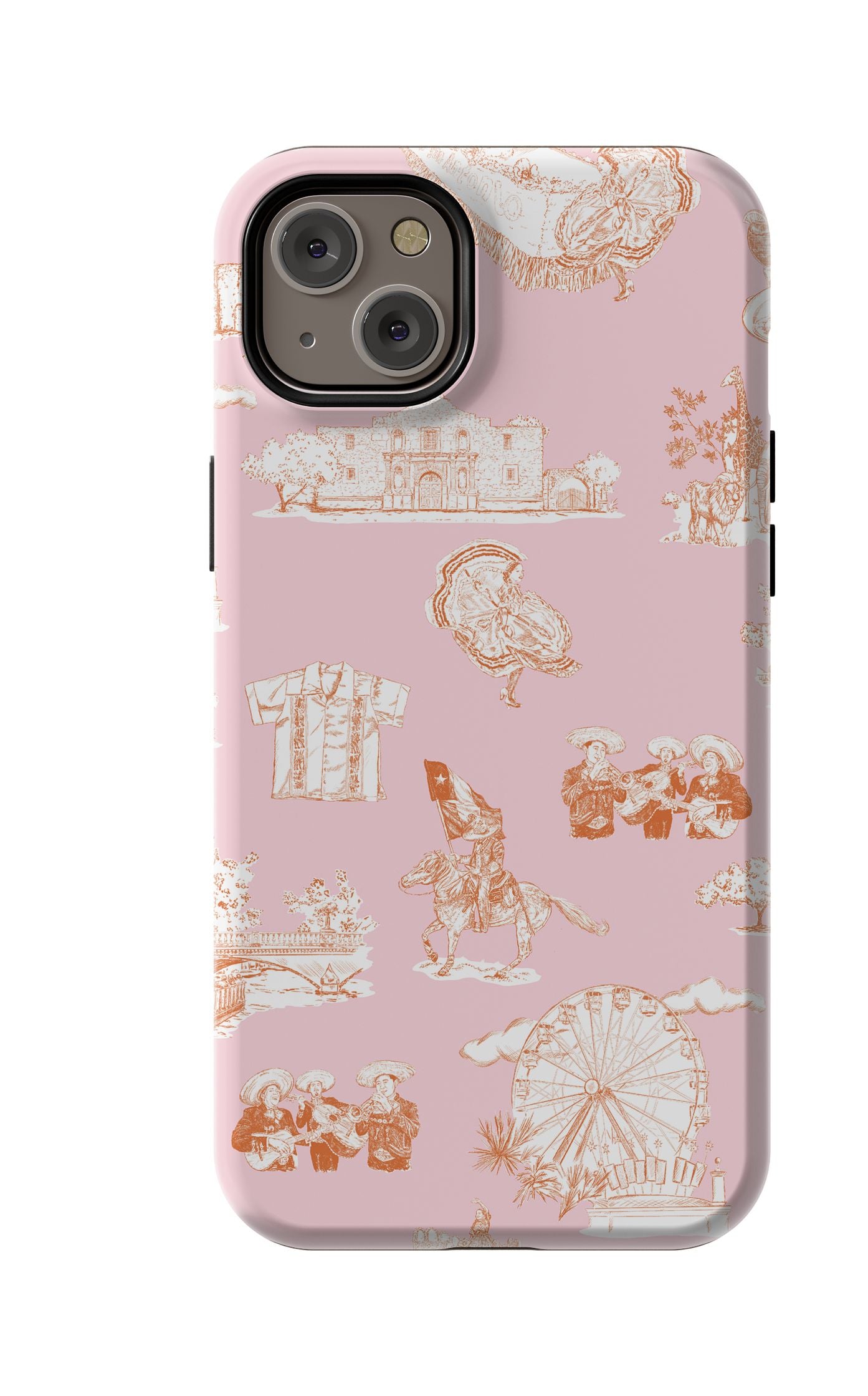 San Antonio Toile iPhone Case Phone Case Pink Orange / iPhone 14 Plus / Tough Katie Kime