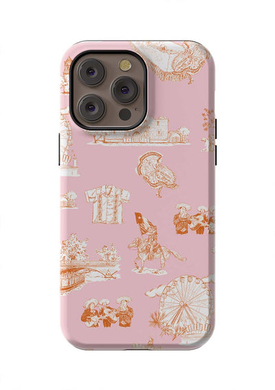 San Antonio Toile iPhone Case Phone Case Pink Orange / iPhone 14 Pro Max / Tough Katie Kime