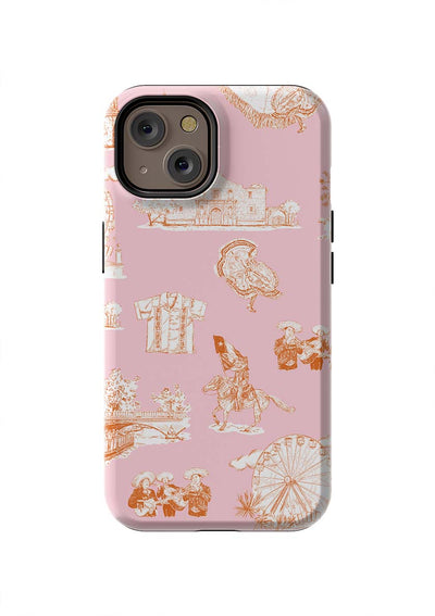 San Antonio Toile iPhone Case Phone Case Pink Orange / iPhone 14 / Tough Katie Kime