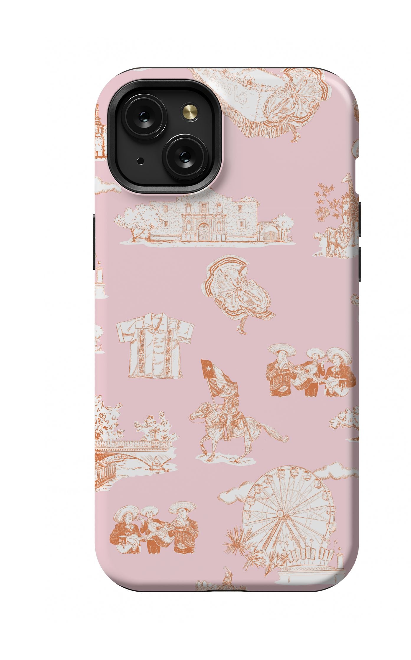 San Antonio Toile iPhone Case Phone Case Pink Orange / iPhone 15 Plus / MagSafe Tough Katie Kime