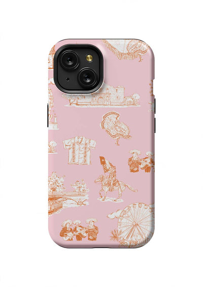 San Antonio Toile iPhone Case Phone Case Pink Orange / iPhone 15 / Tough Katie Kime