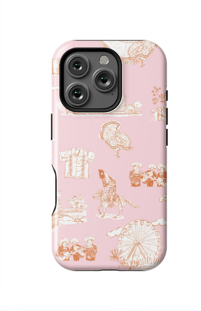 San Antonio Toile iPhone Case Phone Case Pink Orange / iPhone 16 Pro / MagSafe Tough Katie Kime