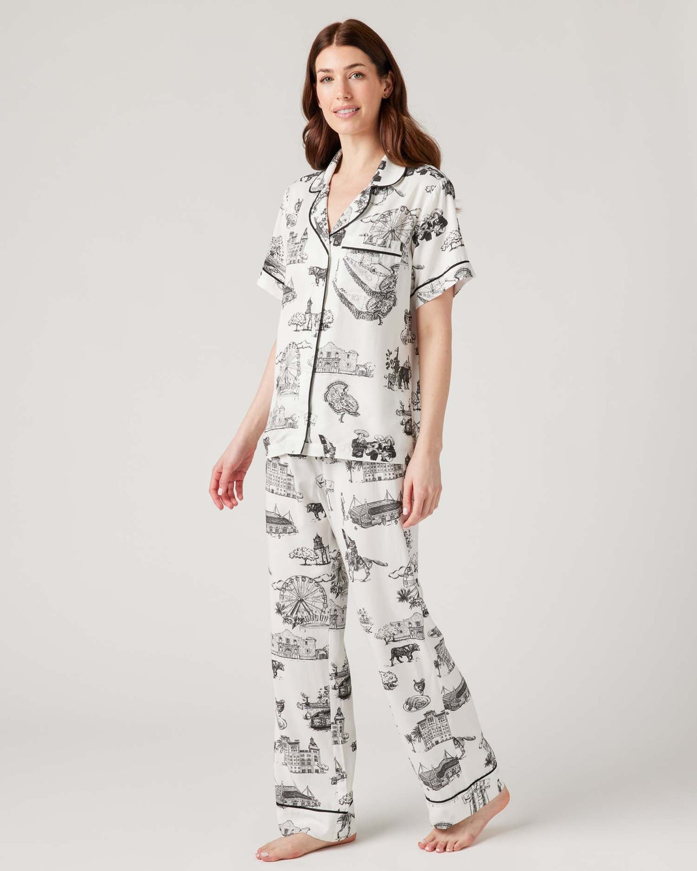 San Antonio Toile Pajama Pants Set Pajama Set Katie Kime