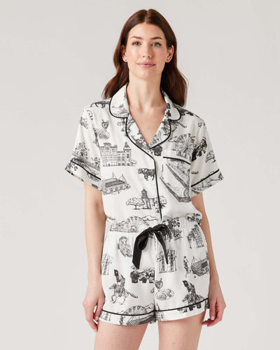 San Antonio Toile Pajama Set Pajama Set Black / XXS / Shorts Katie Kime
