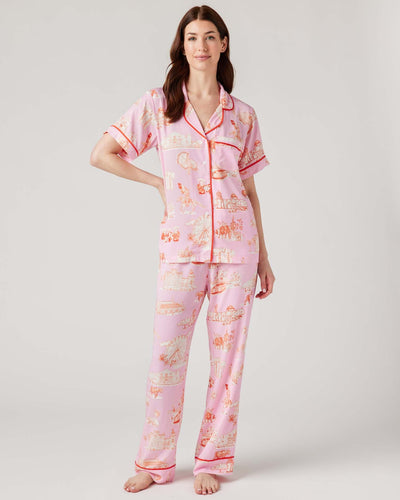 San Antonio Toile Pajama Set Pajama Set Pink Orange / XXS / Pants Katie Kime