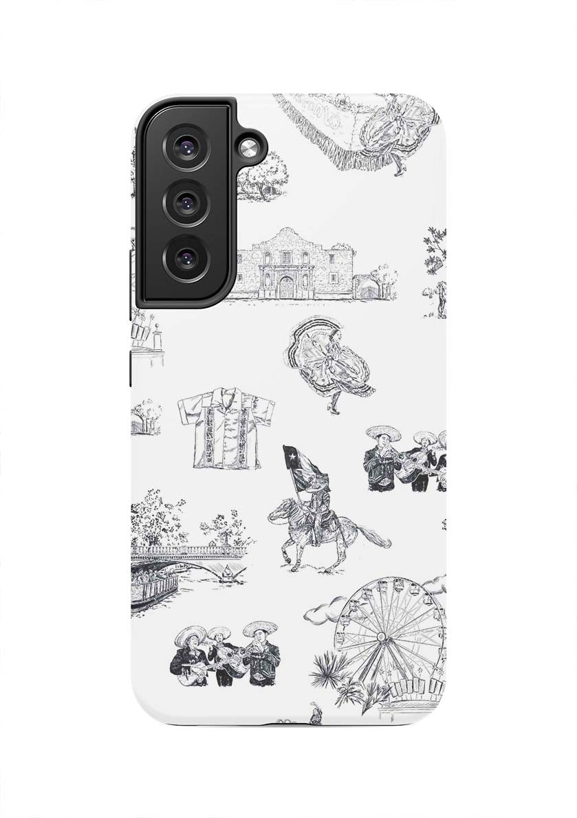 San Antonio Toile Samsung Phone Case Phone Case Black / Galaxy S22 Plus / Tough Katie Kime