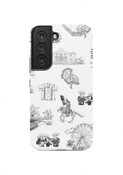 San Antonio Toile Samsung Phone Case Phone Case Galaxy S22 / Tough / Black Katie Kime