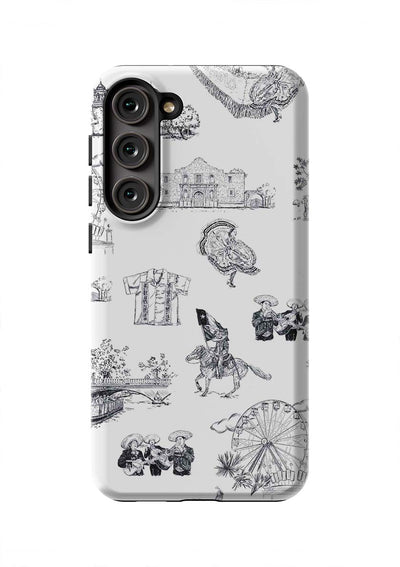 San Antonio Toile Samsung Phone Case Phone Case Black / Galaxy S23 Plus / Tough Katie Kime