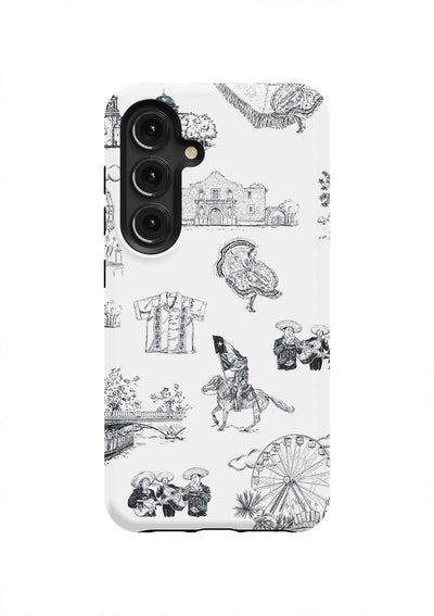 San Antonio Toile Samsung Phone Case Phone Case Black / Galaxy S24 / Tough Katie Kime