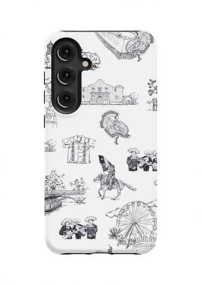 San Antonio Toile Samsung Phone Case Phone Case Black / Galaxy S24 Plus / Tough Katie Kime