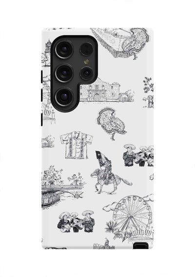 San Antonio Toile Samsung Phone Case Phone Case Black / Galaxy S24 Ultra / Tough Katie Kime