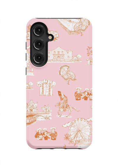 San Antonio Toile Samsung Phone Case Phone Case Pink Orange / Galaxy S24 Plus / Tough Katie Kime