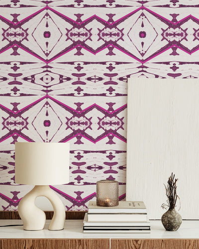 Sienna Traditional Wallpaper Wallpaper Purple / Single Roll Katie Kime