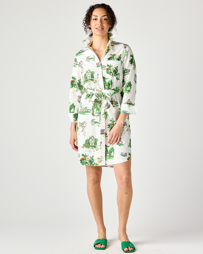 Sophia Shirtdress in Golf Toile Dress Katie Kime