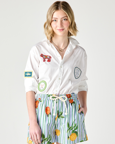 Spring Patches Charlotte Button Down Top Katie Kime