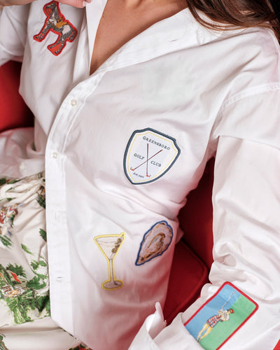 Spring Patches Charlotte Button Down Top Katie Kime