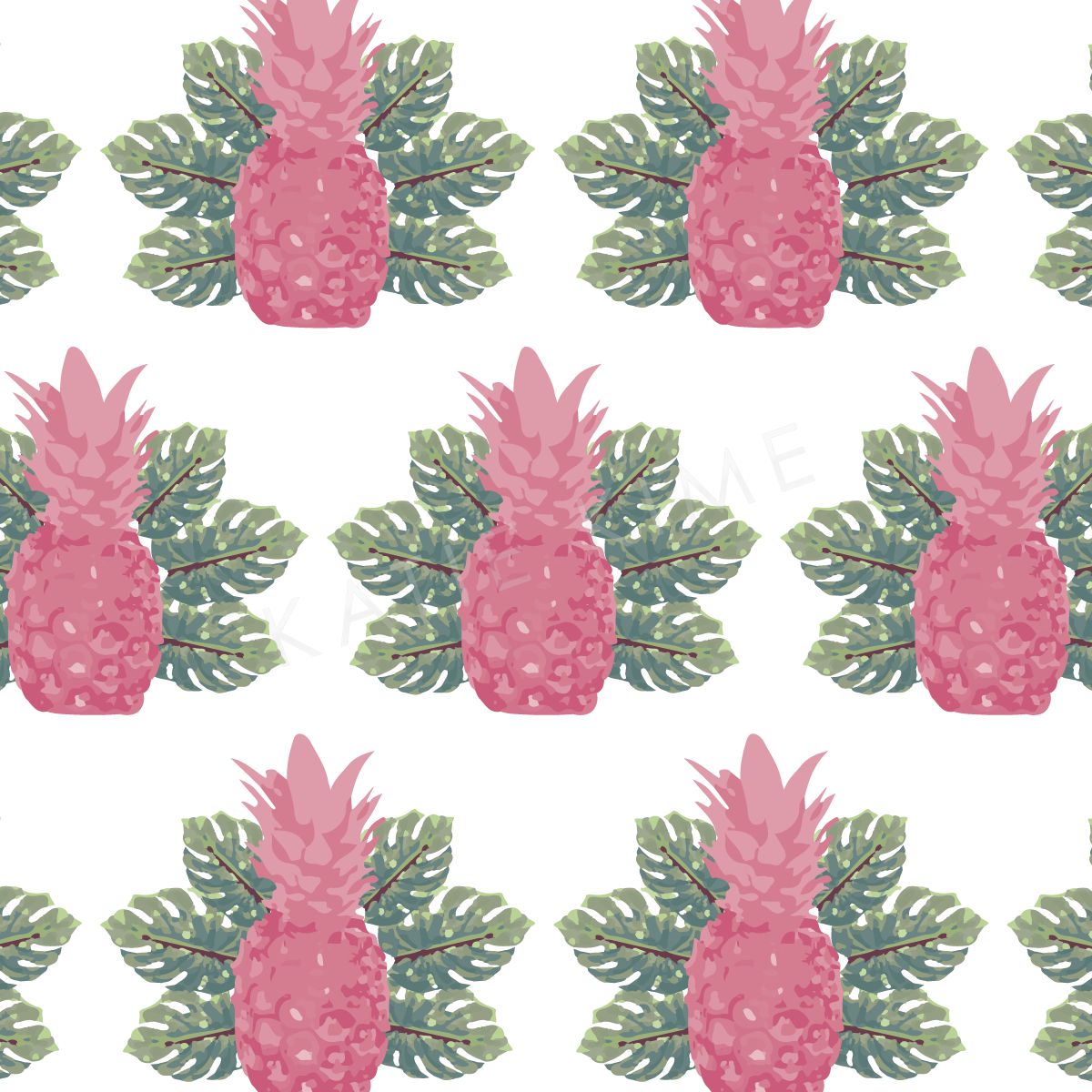 Spring Pineapples Traditional Wallpaper Wallpaper Pink / Double Roll Katie Kime