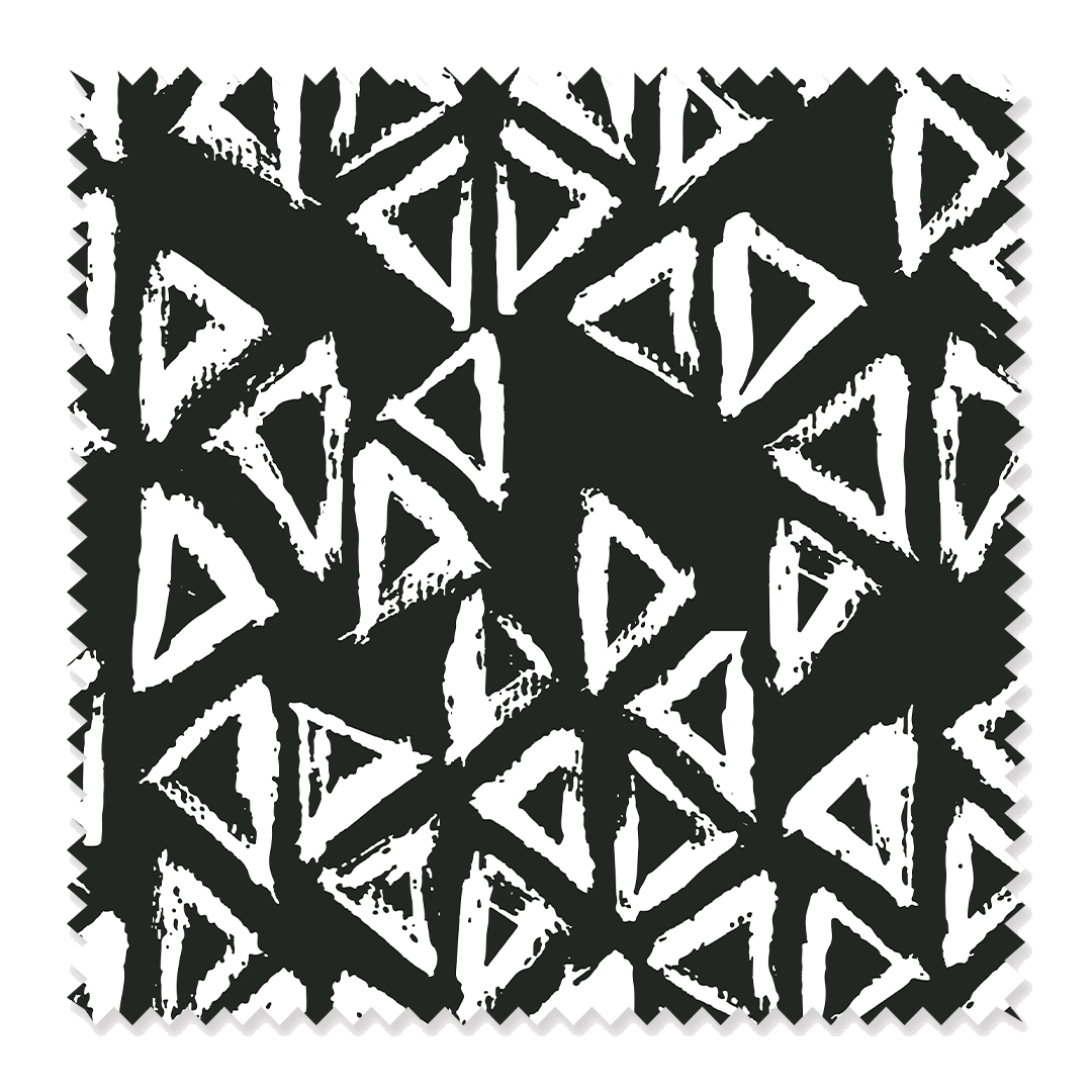 Stamped Fabric Fabric Black / Cotton / Sample Katie Kime