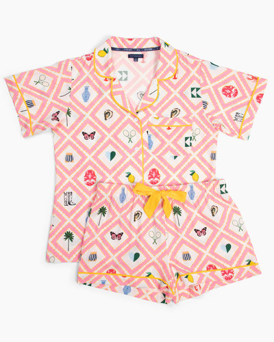 Story Pajama Shorts Set Pajama Set Katie Kime
