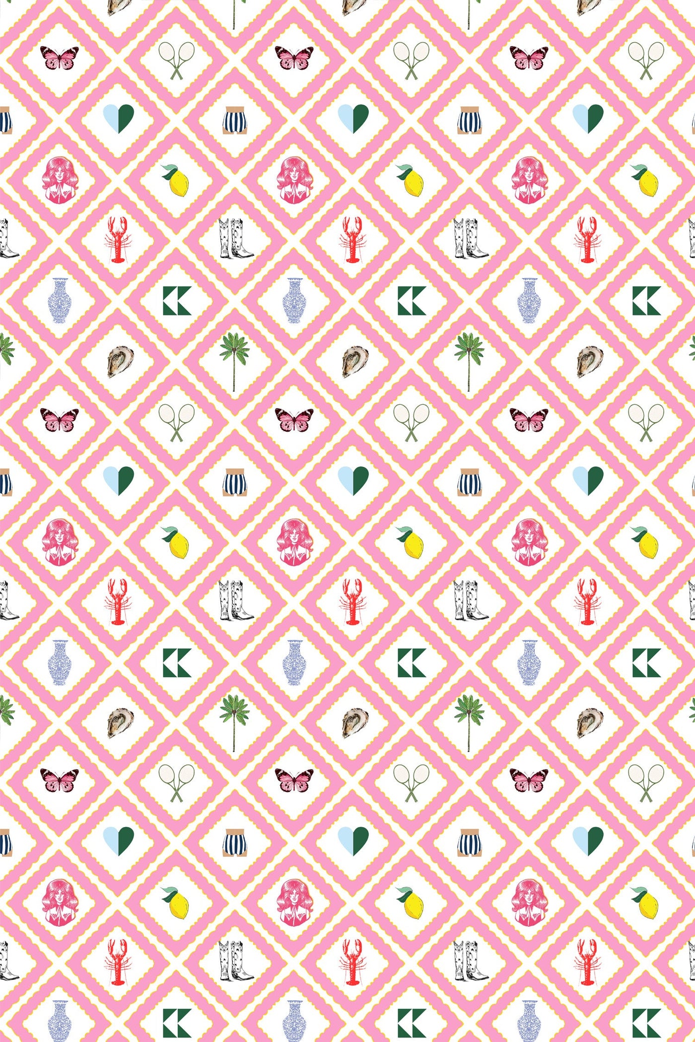 Story Peel & Stick Wallpaper Peel & Stick Wallpaper Pink / 24" x 144" Katie Kime