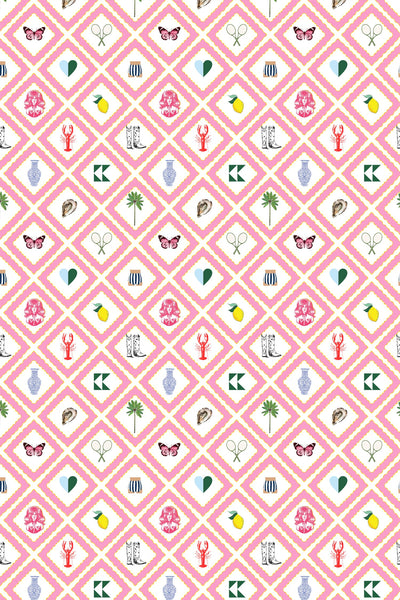 Story Traditional Wallpaper Wallpaper Pink / Double Roll Katie Kime