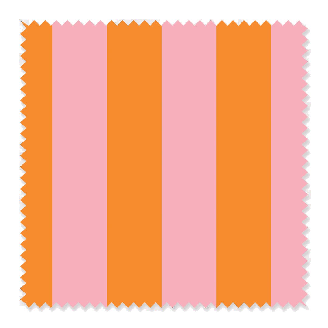 Stripes Fabric Fabric Sample / Cotton / Pink Orange Katie Kime