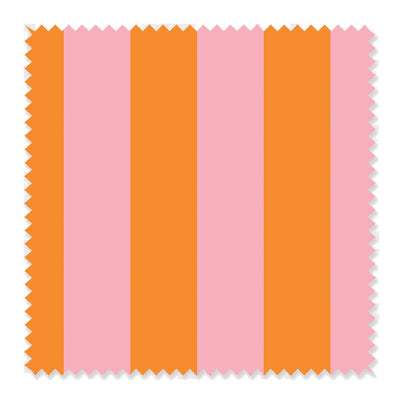 Stripes Fabric Fabric Sample / Cotton / Pink Orange Katie Kime