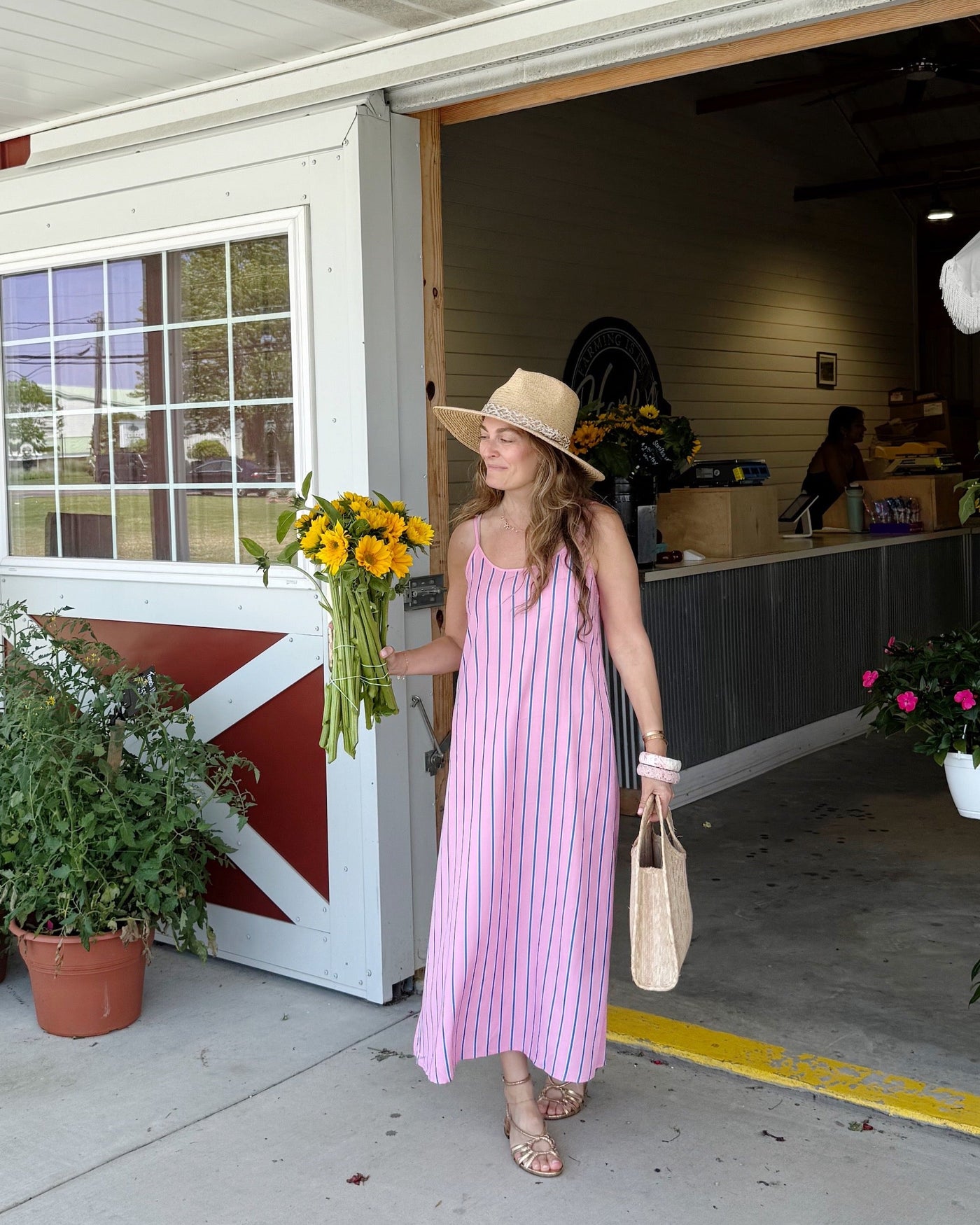 Tailored Stripe Sleep Slip Dress Pajama Dress Katie Kime