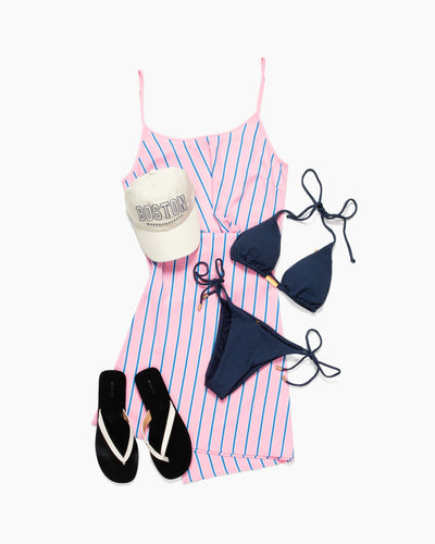 Tailored Stripe Sleep Slip Dress Pajama Dress Pink / XS Katie Kime