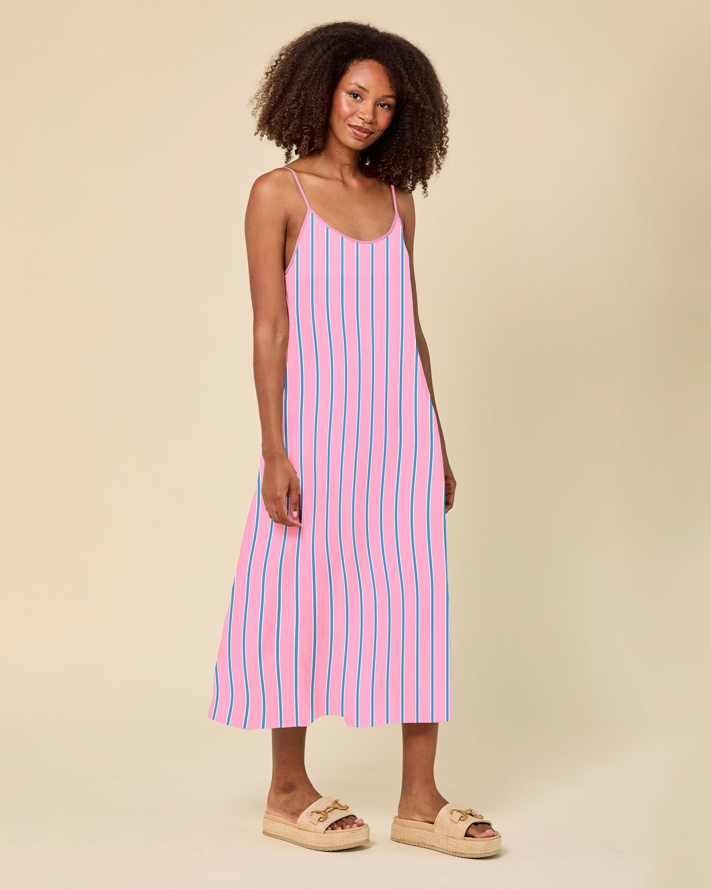 Tailored Stripe Slip Dress Dress Katie Kime