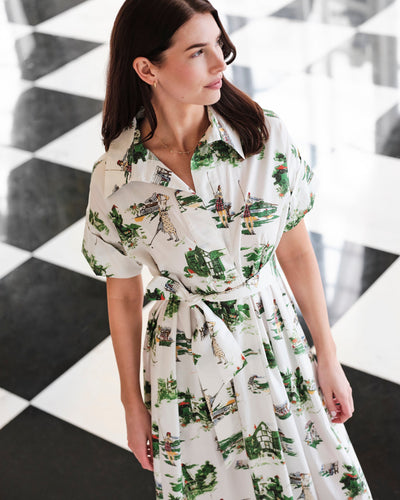 Taza Maxi Dress in Golf Toile Dress Katie Kime