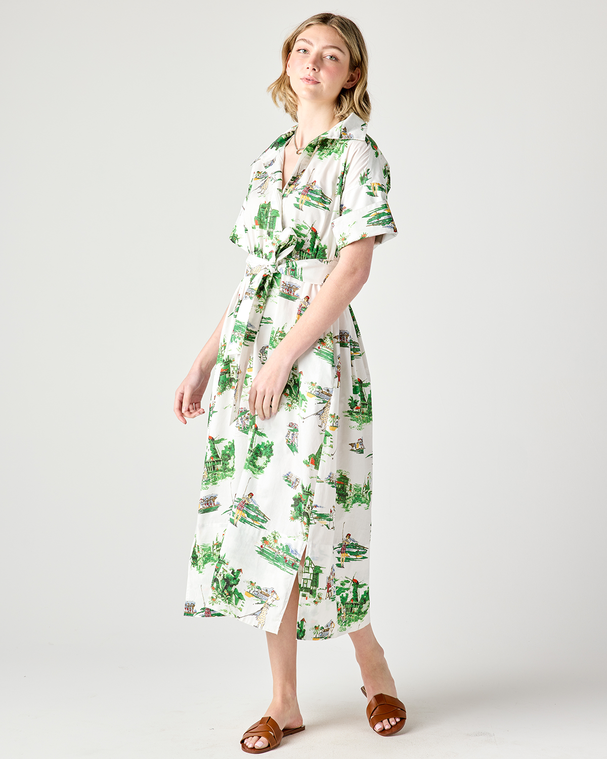Taza Maxi Dress in Golf Toile Dress Katie Kime