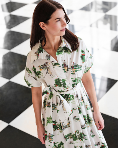 Taza Maxi Dress in Golf Toile Dress Katie Kime