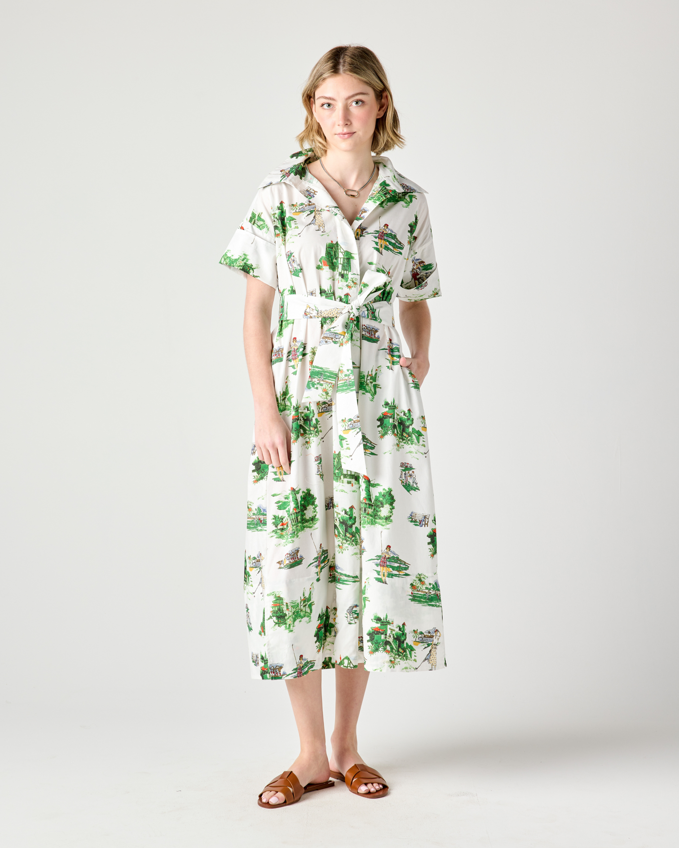 Taza Maxi Dress in Golf Toile Dress Katie Kime