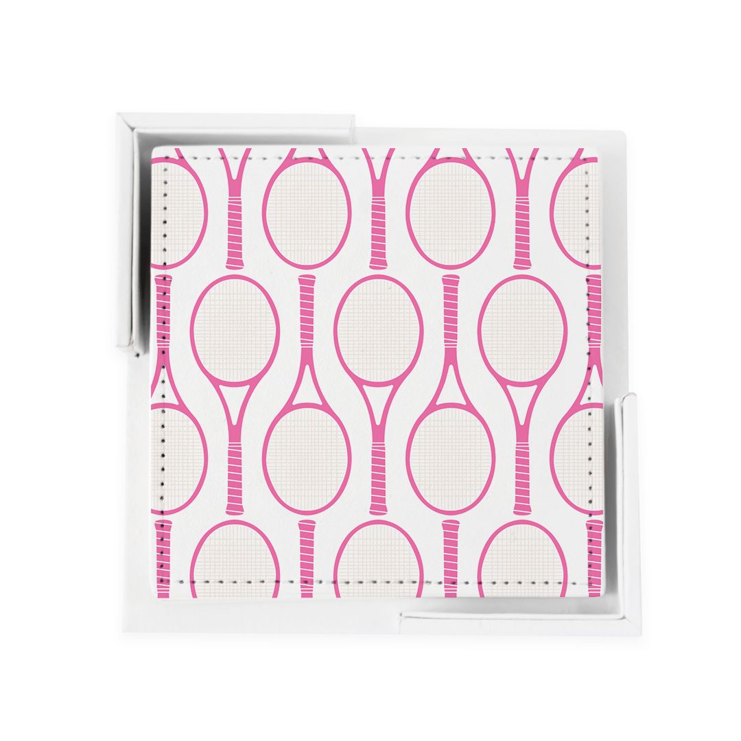 Tennis Time Coaster Set Coaster Set Pink Katie Kime