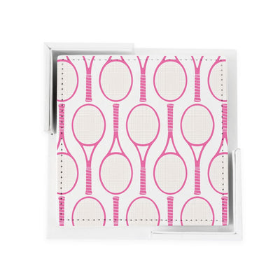 Tennis Time Coaster Set Coaster Set Pink Katie Kime