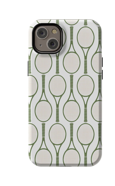 Tennis Time iPhone Case Phone Case Green / iPhone 14 Plus / MagSafe Tough Katie Kime