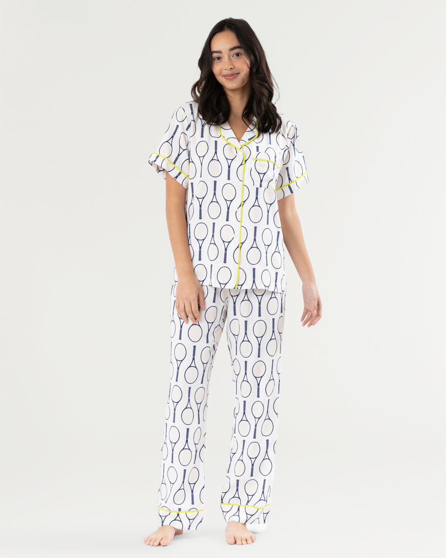 Tennis Time Pajama Set Pajama Set Navy / XXS / Pants Katie Kime