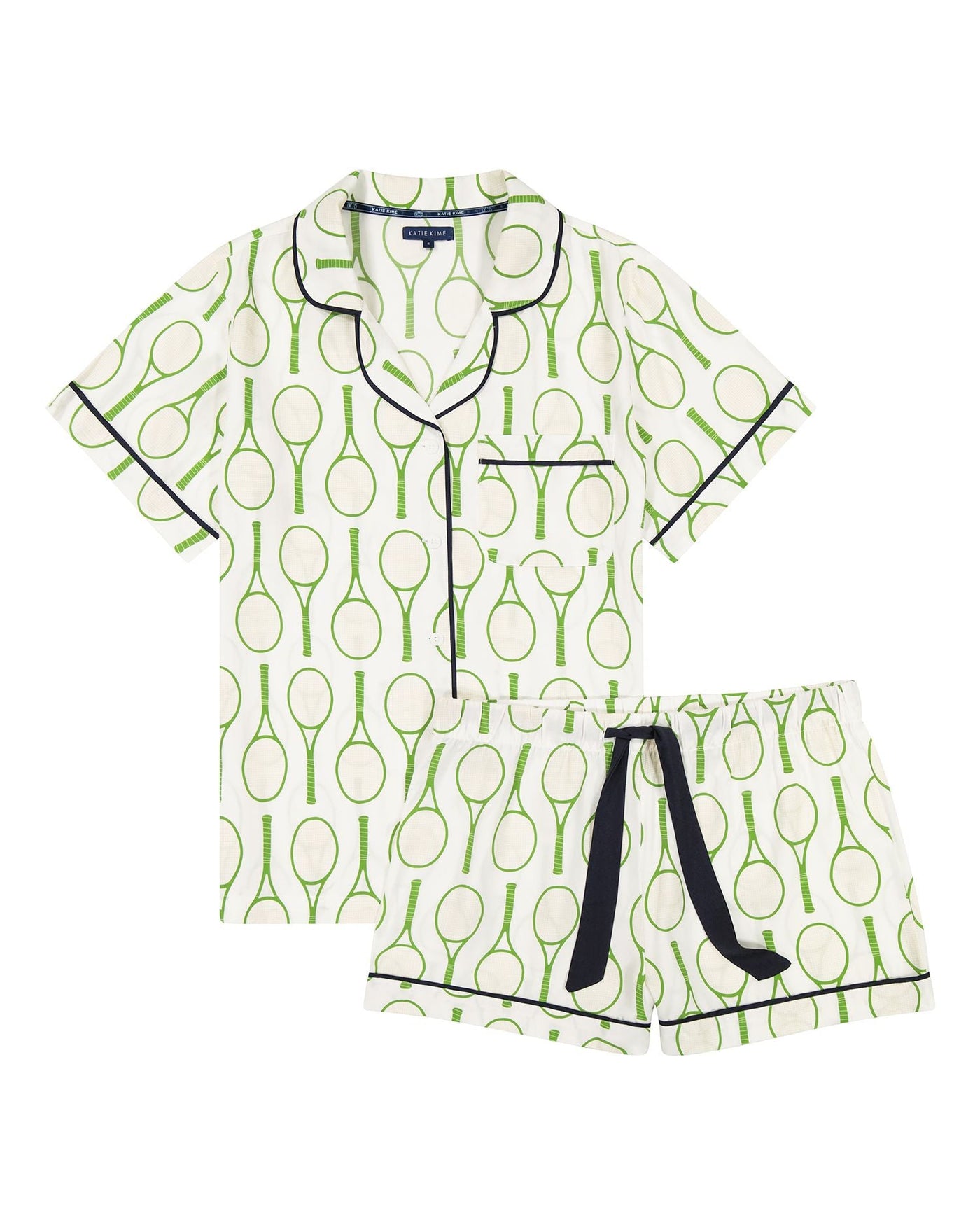 Tennis Time Pajama Shorts Set Pajama Set Katie Kime