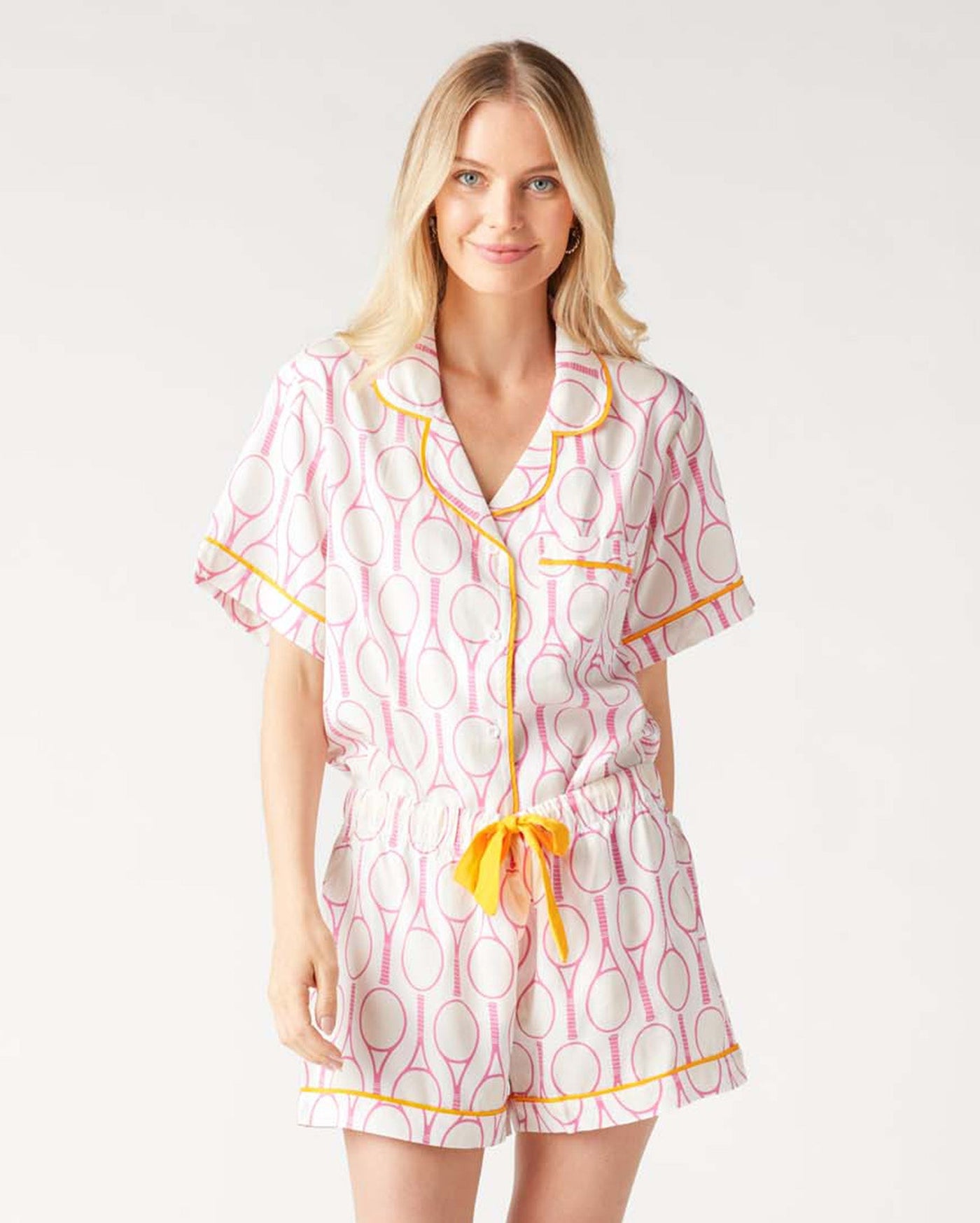 Pajama Set Pink / XXS Tennis Time Pajama Shorts Set Katie Kime
