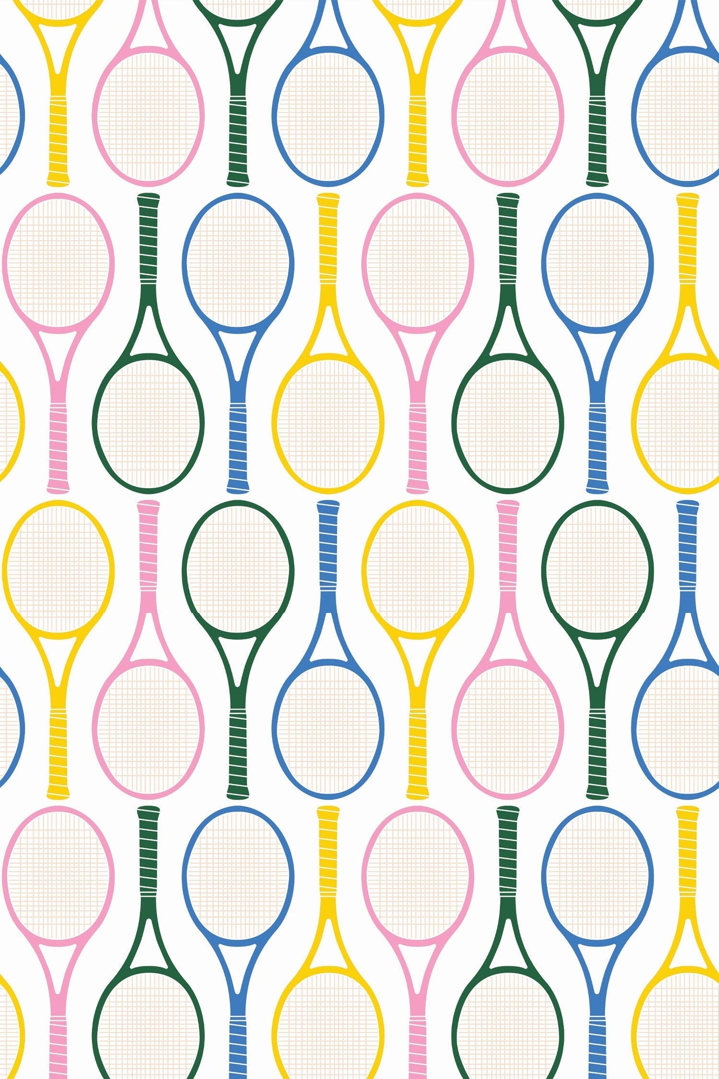 Tennis Time Peel & Stick Wallpaper Peel & Stick Wallpaper Navy / Large Sample Katie Kime