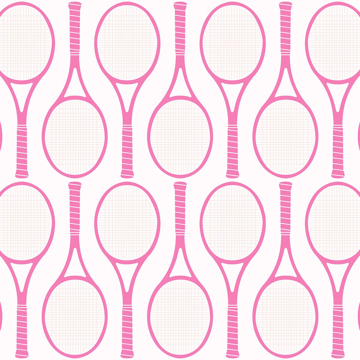 Tennis Time Peel & Stick Wallpaper Peel & Stick Wallpaper Pink / 24" x 144" Katie Kime