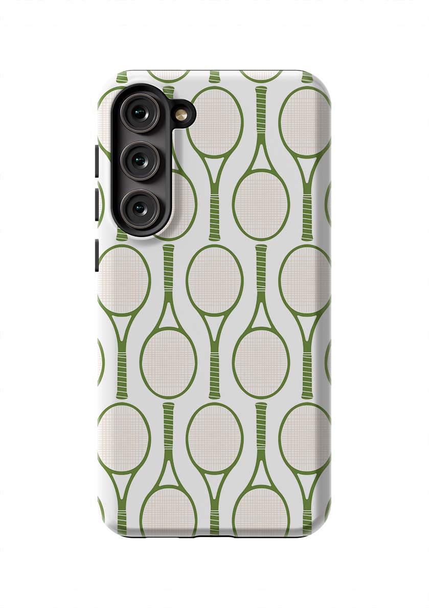 Tennis Time Samsung Phone Case Phone Case Green / Galaxy S23 Plus / Tough Katie Kime
