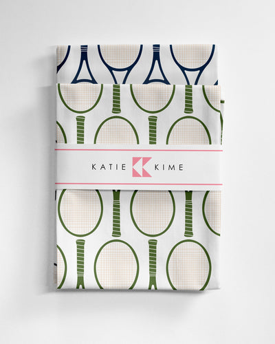 Tennis Time Tea Towel Set Tea Towel Navy Green Katie Kime