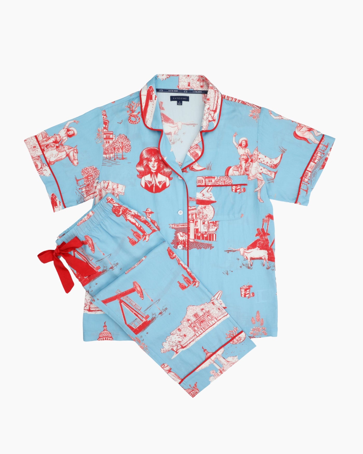 Texas Toile Pajama Pants Set Pajama Set Katie Kime