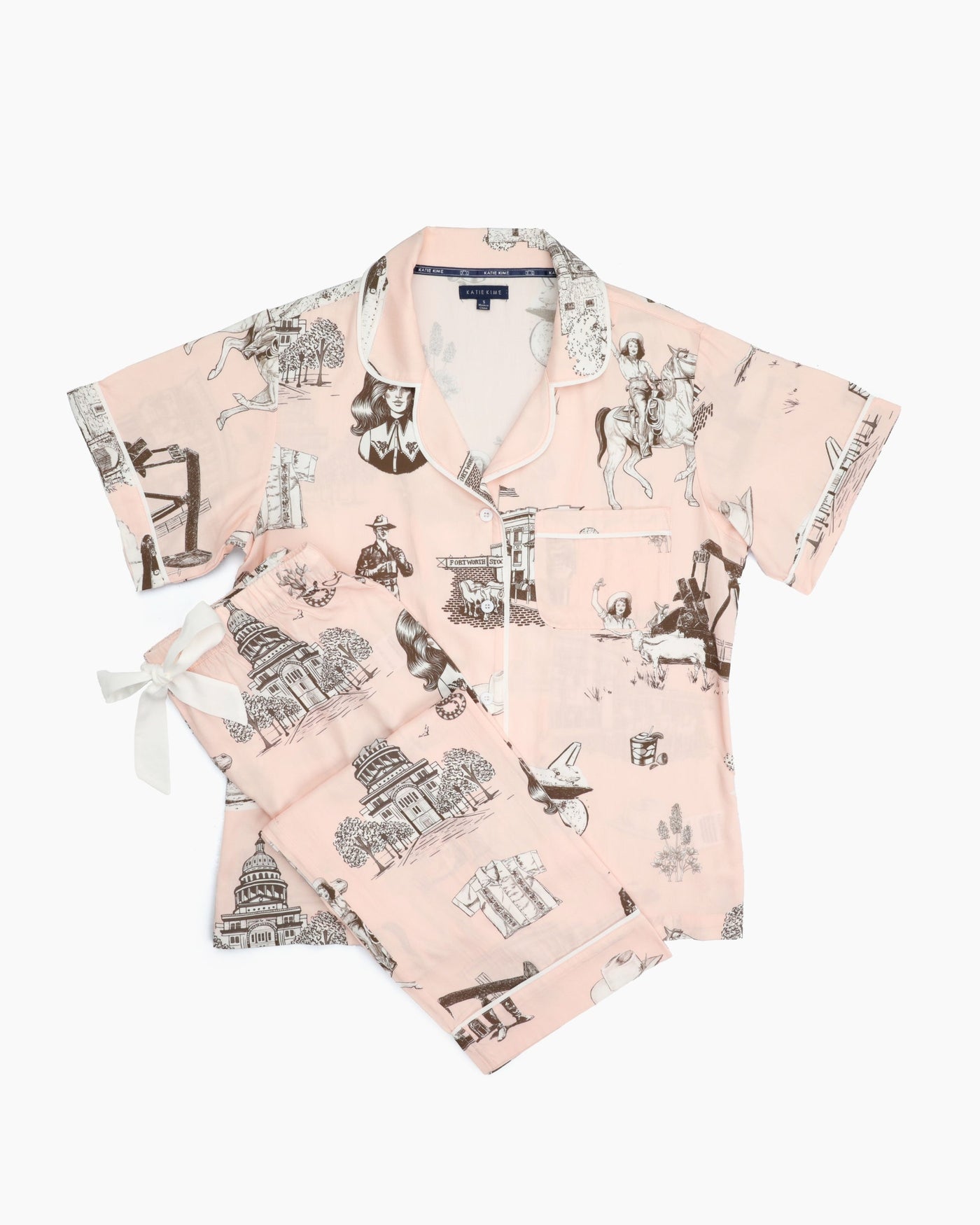 Texas Toile Pajama Pants Set Pajama Set Katie Kime