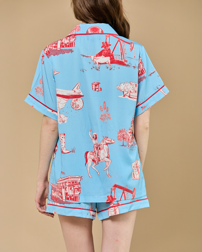 Texas Toile Pajama Shorts Set Pajama Set Katie Kime